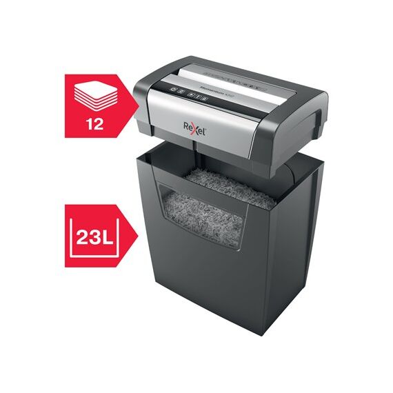 Rexel Momentum X312 Aktenvernichter Partikelschnitt-Zerkleinerung 62 dB Schwarz, Grau, 3 image