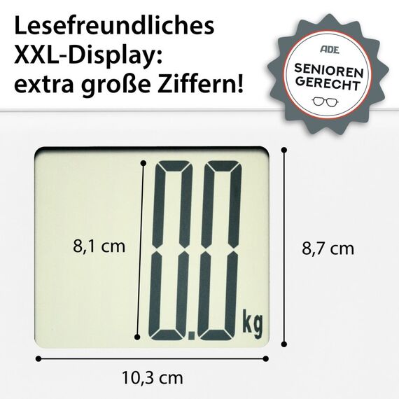 ADE BE1723-1 Personenwaage Quadratisch Weiß Elektronische Personenwaage, 3 image