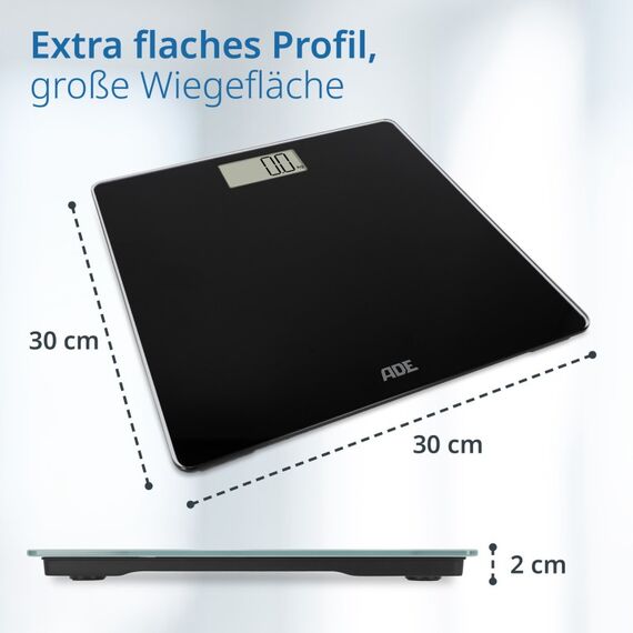 ADE BE2306-1 Personenwaage Quadratisch Schwarz Elektronische Personenwaage, 6 image