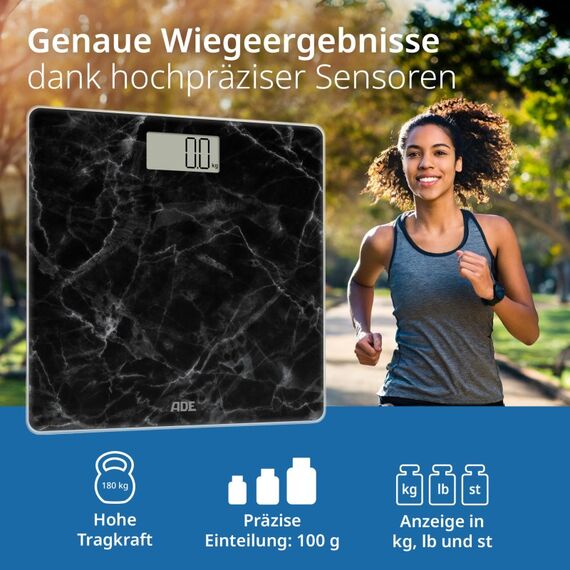 ADE BE2306-6 Personenwaage Quadratisch Schwarz, Grau Elektronische Personenwaage, 4 image