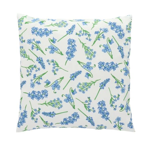 Esschert Design BK038 Outdoor-Kissen/Polster Weiß, Blau Muster Quadratisch