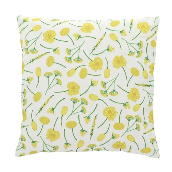 Esschert Design BK041 Outdoor-Kissen/Polster Weiß, Gelb Muster Quadratisch