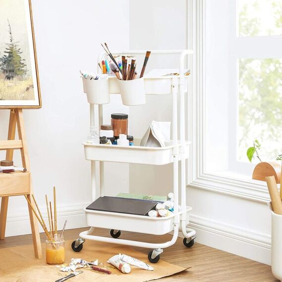 Songmics BSC067W01 Aufbewahrungsschrank für Badezimmer Weiß, 3 image