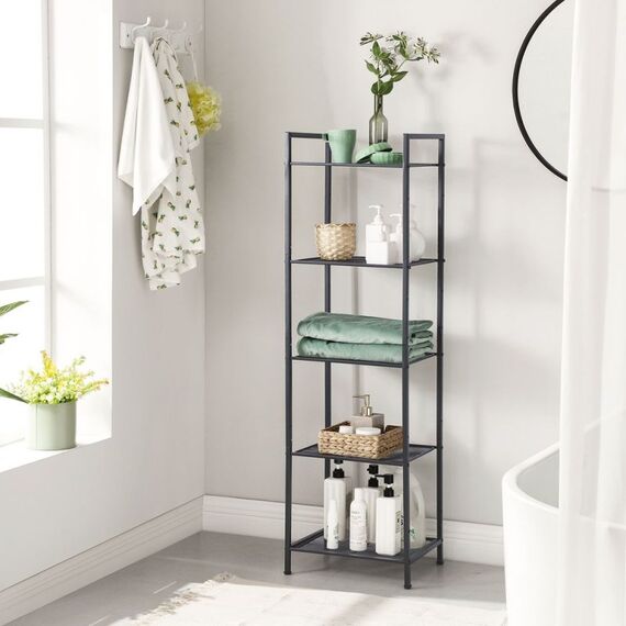 Songmics BSC35BK Regal Regalboden Freistehend Stahl Schwarz, 4 image