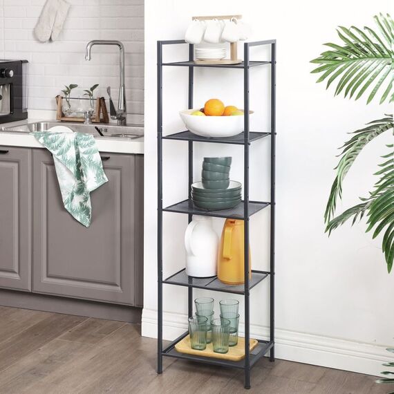 Songmics BSC35BK Regal Regalboden Freistehend Stahl Schwarz, 5 image