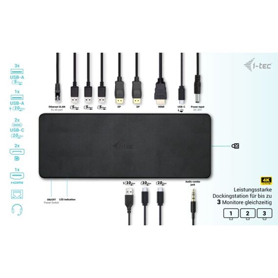 i-tec USB-C Triple Display Docking Station Gen 2 Pro + Power Delivery 100W, 5 image
