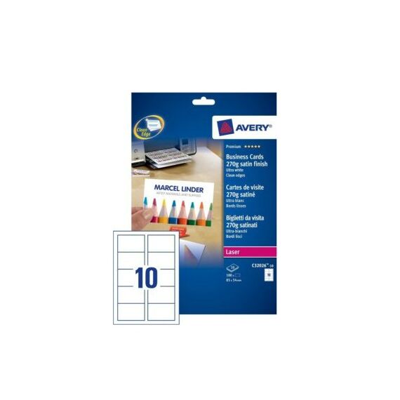 Avery C32026-10 Visitenkarte Laser Papier 100 Stück(e)