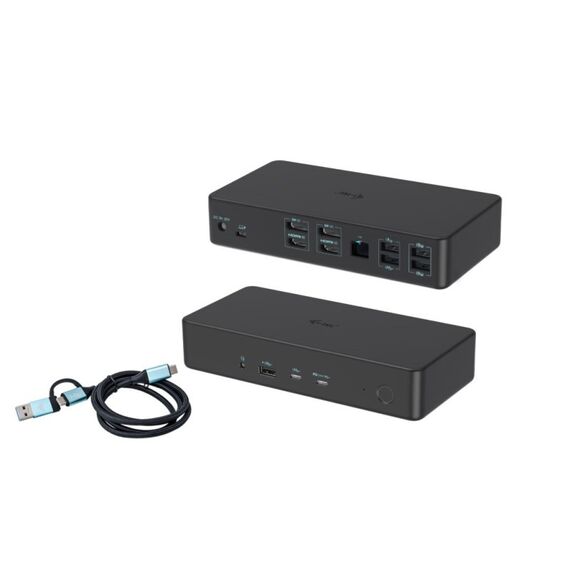 i-tec USB 3.0 / USB-C / Thunderbolt 3 Professional Dual 4K Display Docking Station Generation 2 + Power Delivery 100W