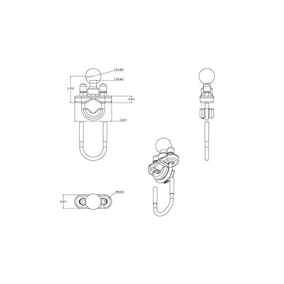RAM Mounts RAM-B-231ZU Montage-Kit Schwarz Aluminium, 3 image