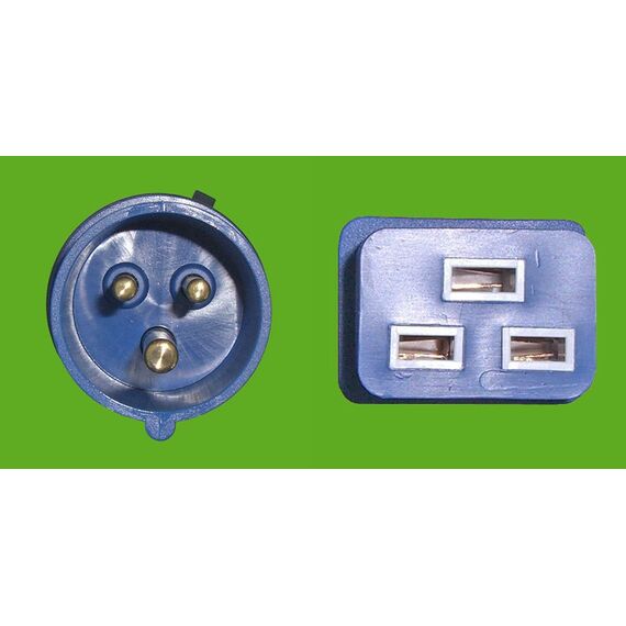 Diggelmann CEE16AC19BL-2 Stromkabel Blau 2 m IEC 309 C19-Koppler, Farbe: Blau, Länge: 2 m