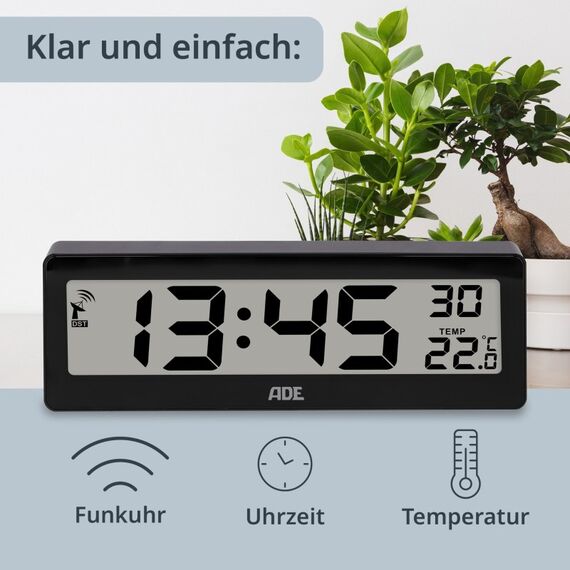 ADE CK1704-2 Wecker Digitaler Wecker Schwarz, Farbe: Schwarz, 2 image