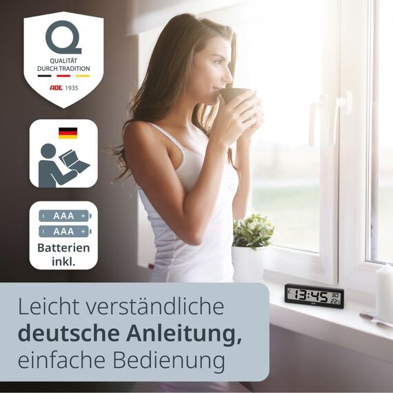 ADE CK1704-2 Wecker Digitaler Wecker Schwarz, Farbe: Schwarz, 6 image