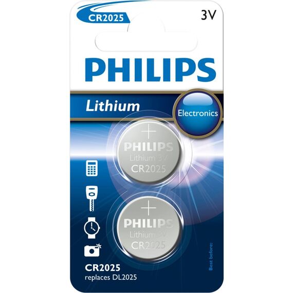 Philips Minicells Batterie CR2025P2/01B