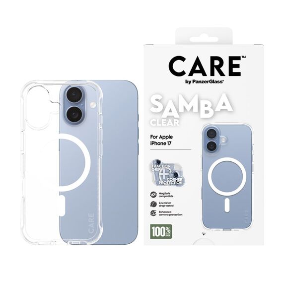 PanzerGlass CARE™ by ® Samba Case Transparent m. Weiß MagSafe iPhone 17, 2 image