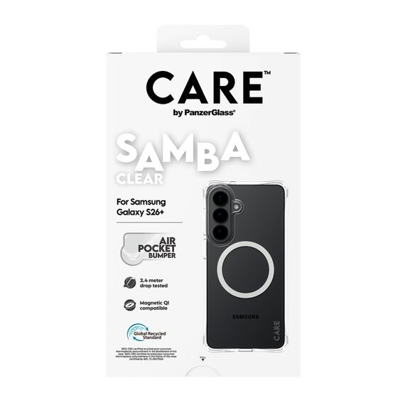 PanzerGlass CARE™ by ® Samba Case Transparent m. Weiss Qi Samsung Galaxy S26+, 3 image