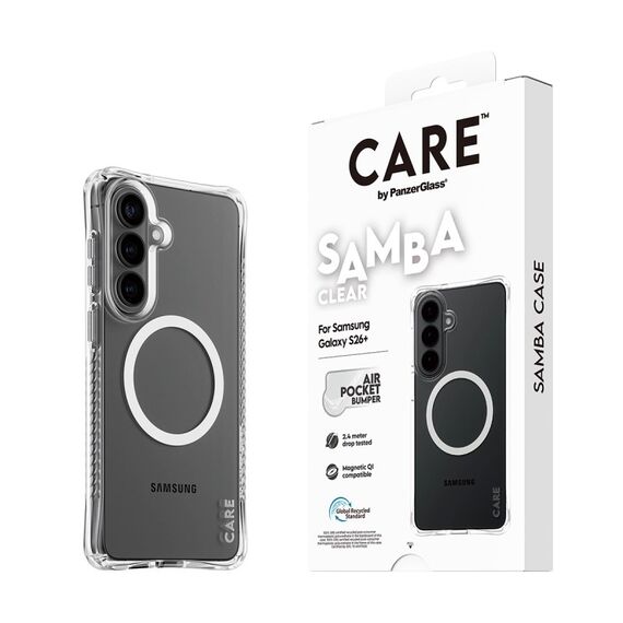 PanzerGlass CARE™ by ® Samba Case Transparent m. Weiss Qi Samsung Galaxy S26+, 6 image