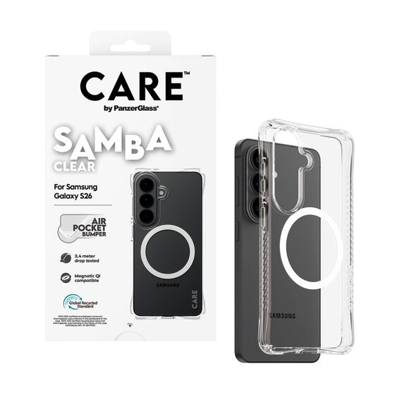 PanzerGlass CARE™ by ® Samba Case Transparent m. Weiss Qi Samsung Galaxy S26, 5 image