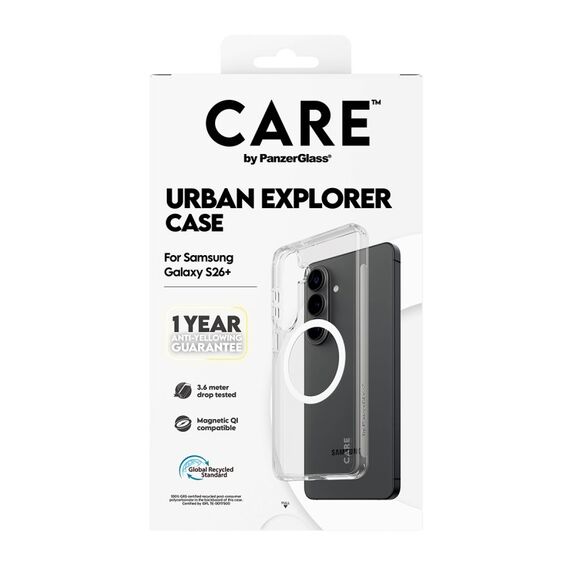 PanzerGlass CARE™ by ® Urban Explorer Case Transparent m. Weiss Qi Samsung Galaxy S26+, 3 image