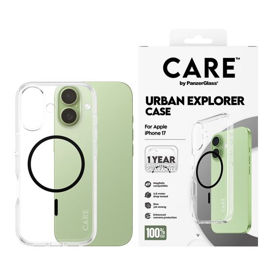 PanzerGlass CARE™ by ® Urban Explorer Case Transparent m. Schwarz MagSafe iPhone 17, 2 image