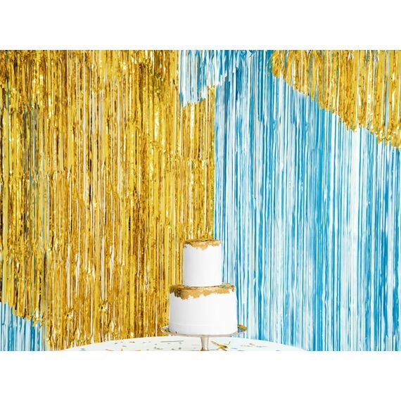PartyDeco Vorhang Party, gold, 90 x 250cm, Farbe: Gold, 4 image