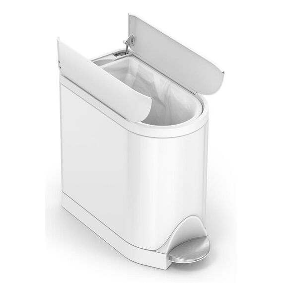 simplehuman CW2042 Mülleimer 10 l Oval Weiß, 3 image