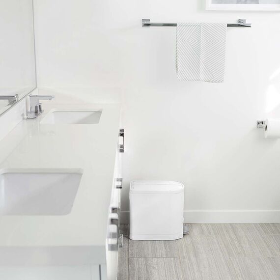 simplehuman CW2042 Mülleimer 10 l Oval Weiß, 6 image
