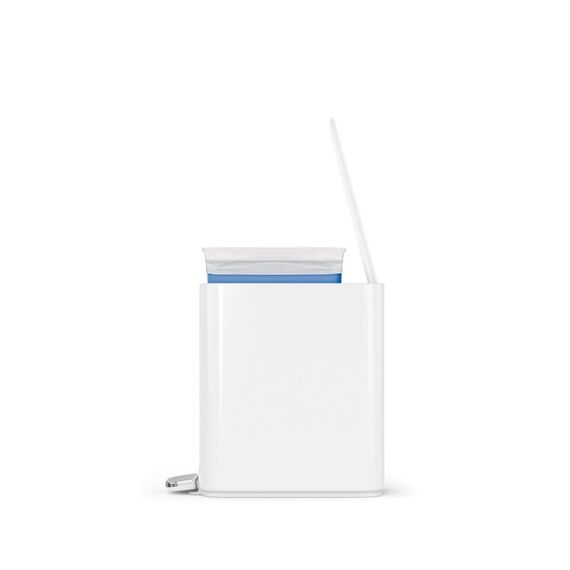 simplehuman slim step can 5 l Rechteckig Edelstahl Weiß, Farbe: Weiß