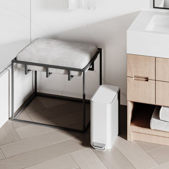 simplehuman slim step can 5 l Rechteckig Edelstahl Weiß, Farbe: Weiß, 3 image