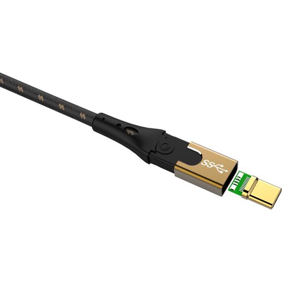 OEHLBACH USB Primus CC USB Kabel USB4 Gen 2x2 0,5 m USB C 20 Gbit/s 40 W Schwarz, Gold, Länge: 0,5 m, 2 image