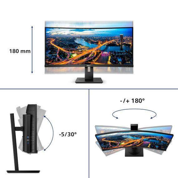 Philips B Line 345B1C/00 Computerbildschirm 86,4 cm (34") 3440 x 1440 Pixel Quad HD LCD Schwarz, 2 image