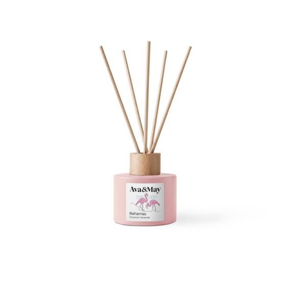 AVA & MAY DI-BA-120 Duftölverteiler Duftflasche Rattan Pink