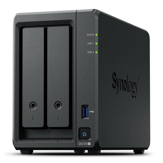 Synology DiskStation DS725+ NAS Ryzen Embedded R1600 4 GB DDR4 12 TB Schwarz, Kapazität: 12 TB