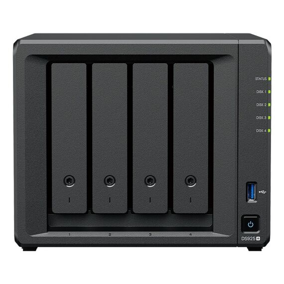 Synology DiskStation DS925+ NAS Ryzen Embedded V1500B 4 GB DDR4 32 TB HDD Schwarz, Kapazität: 32 TB