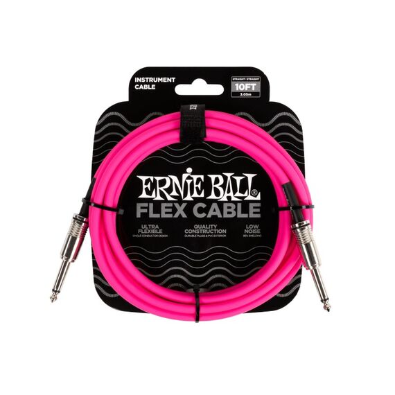 Ernie Ball Flex Cable Audio-Kabel 3,05 m 6.35mm Pink, Farbe: Pink, Länge: 3,05 m