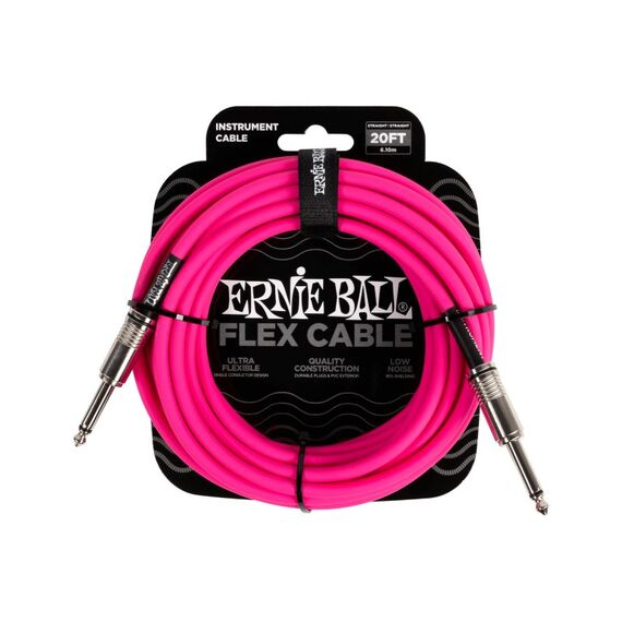 Ernie Ball Flex Cable Audio-Kabel 6,1 m 6.35mm Pink, Farbe: Pink, Länge: 6,1 m