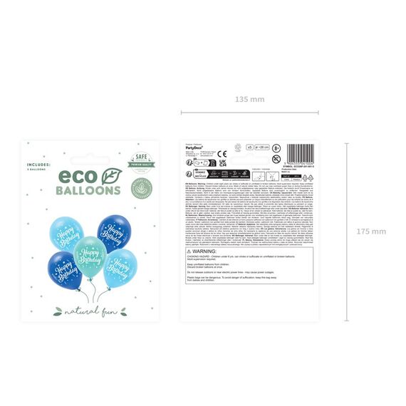 PartyDeco ECO26P-201-001-5 partydekorationen Spielzeugballon, Farbe: Blau, Mintfarbe, Navy, 2 image