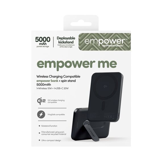PanzerGlass empower™ by ® empower™ Bank m. Spin Stand | 5000mAh | Weltall Schwarz, 3 image