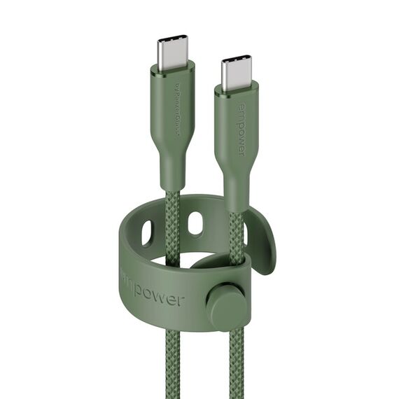 PanzerGlass empower™ by ® Racing 60W USB-C to USB-C Kabel | USB 2.0 | 2M | Sage, Farbe: Grün