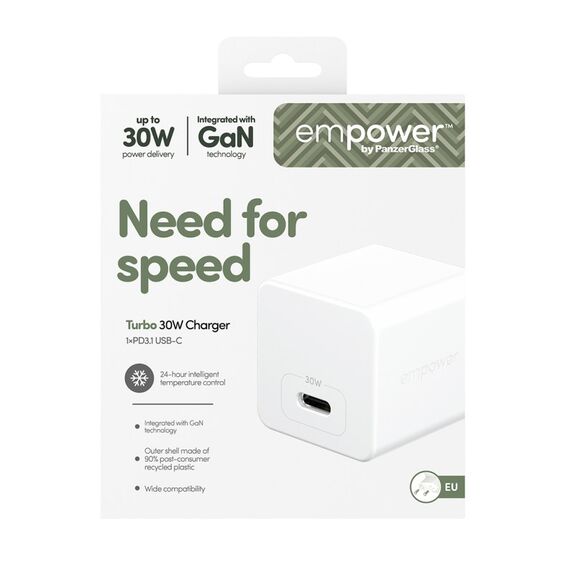 PanzerGlass empower™ by ® Turbo 30W Ladegarät Single USB-C | EU Anschluss | Silber Weiß, 3 image