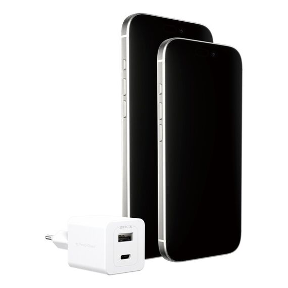 PanzerGlass empower™ by ® Turbo 35W Ladegarät inkl. USB-C + USB-A | EU Anschluss | Silber Weiß, 4 image
