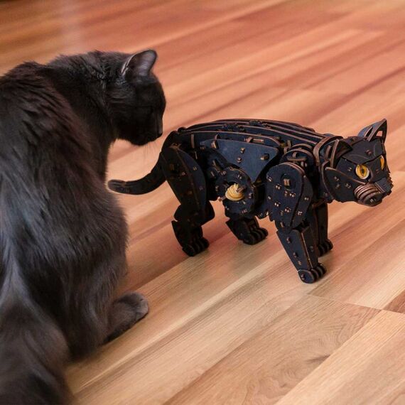 Eco Wood Art Black Cat 3D-Puzzle 508 Stück(e) Tiere, Farbe: Schwarz, 6 image