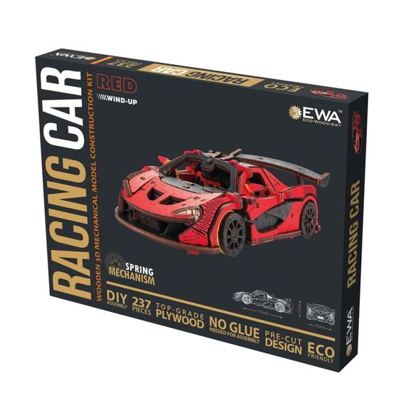 Eco Wood Art Racing car 3D-Puzzle 237 Stück(e) Fahrzeuge, Farbe: Rot, 2 image