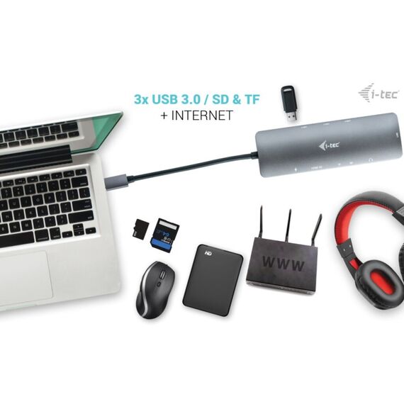 i-tec Metal USB-C Nano Docking Station 4K HDMI LAN + Power Delivery 100 W, 12 image