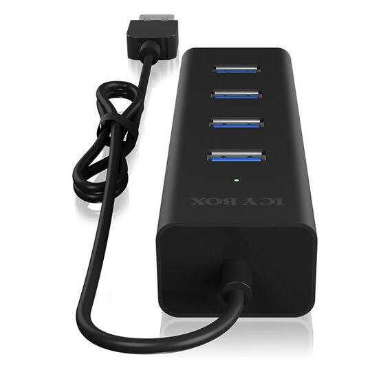 ICY BOX IB-HUB1409-U3, Type-A zu USB 3.2 Gen 1 to 4-Port Type-A Hub, Aluminium, black, 6 image