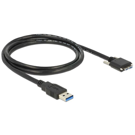 DeLOCK 1m USB 3.0 USB Kabel USB 3.2 Gen 1 (3.1 Gen 1) USB A Micro-USB B 5 Gbit/s Schwarz, Farbe: Schwarz, Länge: 1 m