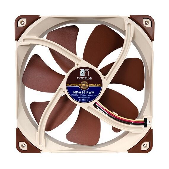 Noctua NF-A14 PWM Computergehäuse Ventilator 14 cm Braun, 3 image