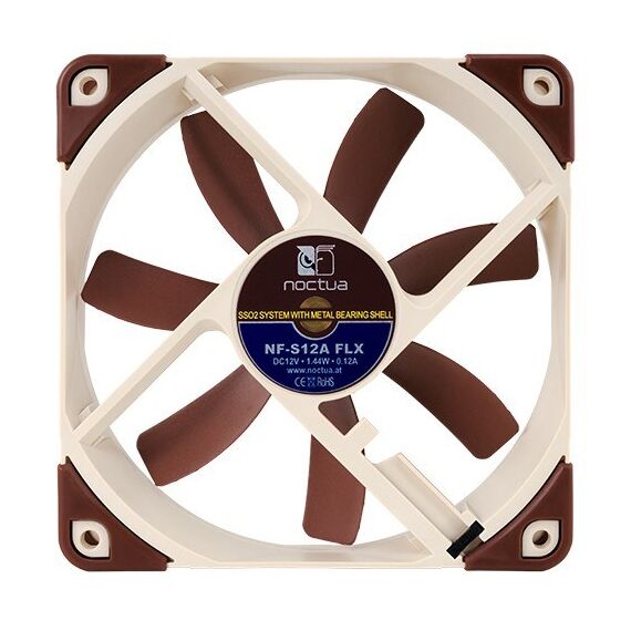 Noctua NF-S12A FLX Computergehäuse Ventilator 12 cm Beige, Braun, 3 image