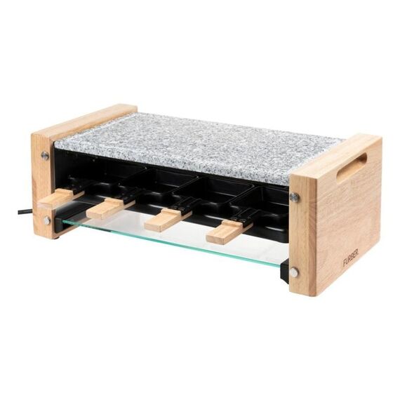 Furber. F00796 Raclette Grill 8 Person(en) 1200 W Schwarz, Marmorfarbe, Holz