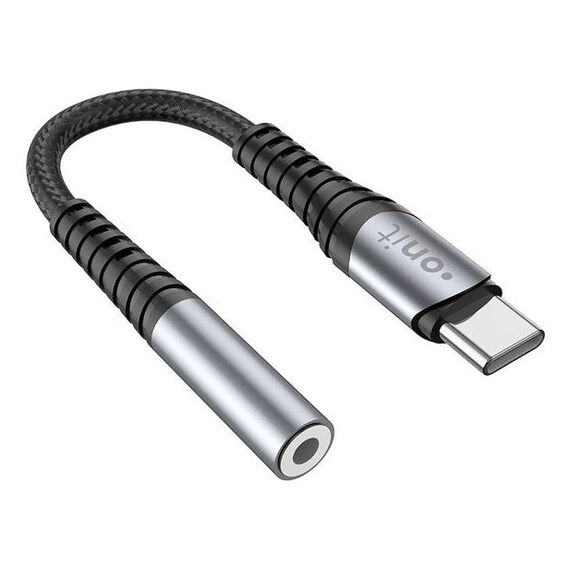 ONIT F00833 Audio-Kabel 0,125 m 3.5mm USB Typ-C Schwarz, Grau