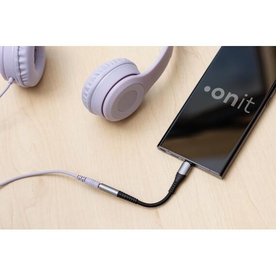 ONIT F00833 Audio-Kabel 0,125 m 3.5mm USB Typ-C Schwarz, Grau, 10 image